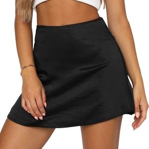 Silky black skirt